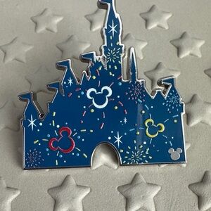 Disneyland Wave A Hidden Mickey Fireworks Silver Castle Pin